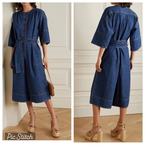 Vanessa Bruno Pants - Vanessa Bruno Nikita Dark Wash Denim Romper Size Medium